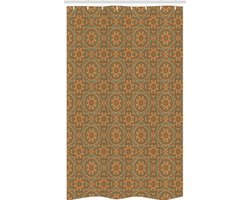 ABAKUHAUS Douchgordijn Stern – Badkamerstof 120x180 cm – Turkoois/Oranje