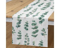 ABAKUHAUS eucalyptus-tafelrok – aquarel-ontwerp – 40×225 cm