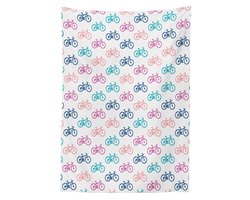 ABAKUHAUS Fiets Tafelkleed – 140x240 cm – Wit/Multicolor