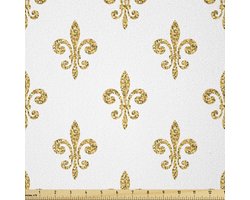 ABAKUHAUS Fleur De Lis kan worden uitgetrokken met Elestan voor doe-het-zelf en naaiwerk, Elestan voor doe-het-zelf en naaiwerk, 3Meters, Yellow White