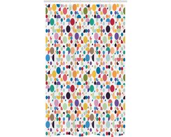 ABAKUHAUS geometrisch douchegordijn – 120x180 cm – multicolor blauw-oranje