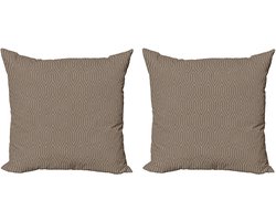 ABAKUHAUS Geometrische decoratieve kussenslopen, set van 2, moderne accenten, dubbelzijdige digitale print, 50x50 cm, Cocoa Warm Taupe