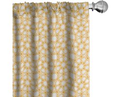 ABAKUHAUS Geometrische gordijnen – 2x75x225 cm – Verduisterend – aardgeel