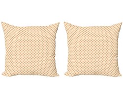 ABAKUHAUS Geometrische Kussenhoes – 2x40x40 cm – Dubbelzijdig bedrukt – Oranje