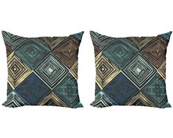 ABAKUHAUS Geometrische Kussenhoes – Dubbelzijdig – 50x50 cm – Multicolor