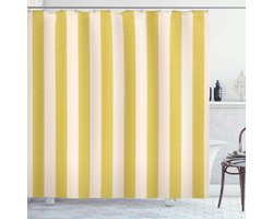 ABAKUHAUS gestreept douchegordijn – 175 × 180 cm – polyester – bruin geel champagne