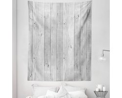 ABAKUHAUS Grijs Wandkleed Eenpersoonsformaat, Afbeelding van Smooth Eik Hout Textuur in Oud Mode Retro Stijl Horizontaal Natuur Ontwerp Thuis, Wandkleed Bedsprei Bedhoes Wanddecoratie, Eenpersoonsformaat, Grijs