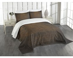 ABAKUHAUS Houten Dagdekbedovertrek Set – 3-delig 220x220 cm – kastanjebruin