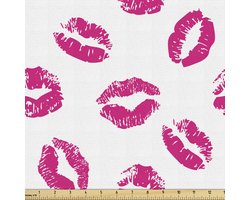 ABAKUHAUS Kiss Stof per meter, dicht geweven stof voor naaimeubel Woonaccessoires, 3M (148x300cm), Fuchsia Wit