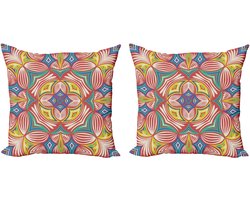 ABAKUHAUS Kleurrijke decoratieve kussenhoez 2-pack, creatief ontwerp, moderne uitstraling, 40x40 cm, meerkleurig