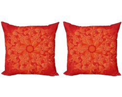 ABAKUHAUS kussenhoes – 2x 40x40 cm – Dubbelzijdig bedrukt – microvezel