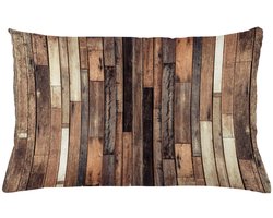 ABAKUHAUS Kussenhoes Houtenlook – Rustieke stijl – 65x40 cm – bruin
