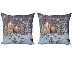 ABAKUHAUS Kussenhoes Set – 60x60 cm – 2 stuks – dubbelzijdig bedrukt