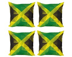 ABAKUHAUS – Kussenhoes Set 60x60 cm – Driehoekige Vlagprint