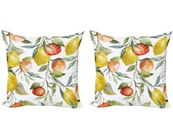 ABAKUHAUS kussenhoesenset – 2x 50x50 cm – microvezel, dubbelzijdig bedrukt, multicolor