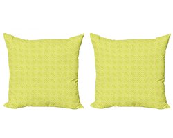ABAKUHAUS Kussenhoezen Set – 2x45x45 cm – Appelgroen – Dubbelzijdig