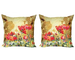 ABAKUHAUS Kussenhoezen Set 40x40 cm – Dubbelzijdig – Veelkleurig