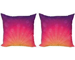 ABAKUHAUS – Kussenhoezen Set van 2 – 50x50 cm – Ombre Multicolor – Rits