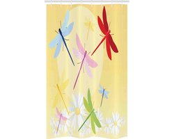 ABAKUHAUS Libelle Douchescherm – Bloemenveld en Zon – 120 x 180 cm – Multicolor