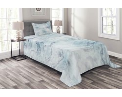 ABAKUHAUS Marmer bedsprei-set – 170×220 cm – kussensloop