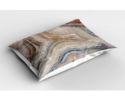 ABAKUHAUS Marmer Kussensloop, Surrealistisch Onyx Steen Oppervlak Patroon Lichtblauw Details Afbeelding, 90 X 50 Cm, Kaneel Beige Lichtbruin