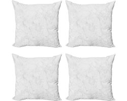 ABAKUHAUS Marmeren Gooikussenhoes 4-pack, Abstracte stenen aderen, Modern Accent dubbelzijdige digitale print, 40 x 40 cm, Dust Grey