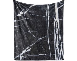 ABAKUHAUS Marmeren Zachte Flanellen Fleece Deken, Grunge Natuursteen, Gezellige Pluche Plaid, 175 x 230 cm, Wit Grijs
