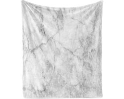 ABAKUHAUS Marmeren Zachte Flanellen Fleece Deken, Lijnen Gevlekt Grunge, Gezellige Pluche Plaid, 125 x 175 cm, Grijs