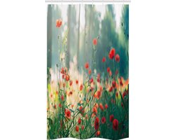 ABAKUHAUS Natuur Douchegordijn – 120x180 cm – Groen-Geel-Rood – Polyester