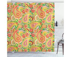 ABAKUHAUS Paisley douchegordijn – 175x180 cm – stoffen – multicolor