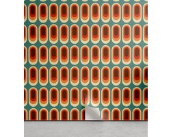 ABAKUHAUS Retro aftrekbaar en zelfklevende behang voor thuis, zelfklevende woonkamer-keukenaccent, 33 cm x 250 cm, Dark Taupe Cadet Blue