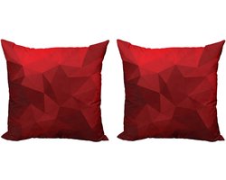 ABAKUHAUS rode sierkussens, kussenhoezen, 2-pack, Modern Accent dubbelzijdige digitale print, 40x40 cm, scharlakenrood