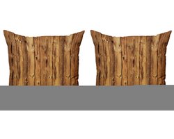 ABAKUHAUS – Rustieke Kussenhoes Set 2x – Digitaaldruk – 40x40 cm – Bruin