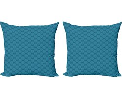 ABAKUHAUS Sierkussenhoes met eimotief, set van 2, modern accent, dubbelzijdige digitale print, 45x45 cm, turquoise diepblauw