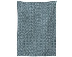 ABAKUHAUS Tafelkleed 140x170 cm – Vintage pijlenmotief, satijn, donker teal