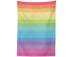 ABAKUHAUS Tafelkleed Regenboog 140x240 – Satijnmix, Multicolor, Wasbaar