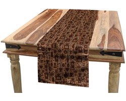 ABAKUHAUS tafelloper – bakkerijthema, 40×180 cm – Cocoa Redwood