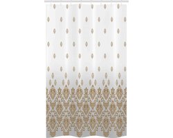ABAKUHAUS Victoriaans Douchgordijn – 120x180 cm – Polyester – Bruin/Wit