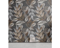 ABAKUHAUS Vintage Peelable & Adhesive Behang voor thuis, Zelfklevende Woonkamer Keukenaccent, 33 cm x 180 cm, Bruin Grijze Kokosnoot