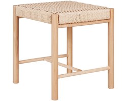 Abano Stool - geweven stoel - Poplar houten frame - licht en luchtig ontwerp - 42x42x46.5 cm