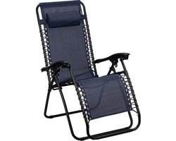 Abbey Camp Campingstoel - Tuinstoel - Verstelbaar - Blauw