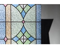 Abbey Statische raamfolie Mini rol transparant 45cmx1,5mtr - Glas in lood look - Electrostatisch