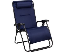 Abbey Stoel Chaise Longue - 3D Mesh Relax XXL - Marineblauw