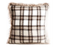 ABEDO Kussenhoes 45x45cm Ruit met Pluche Rand