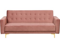 ABERDEEN - Slaapbank 3-zits - Roze - Fluweel