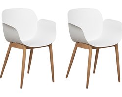 ABILENE - Eetkamerstoelen set van 2 - Wit - Plastic