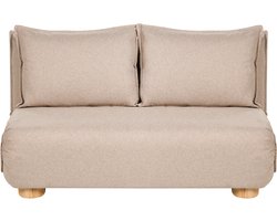 ABISKO - Slaapbank 2-zits - Beige - Kunstlinnen
