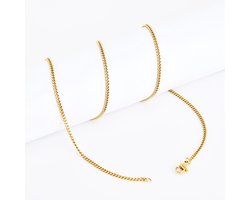 ABkettinkjes - Ketting - Schakelkettinkje - kettinkje - Klassiek - Goud - Gold plated - Verguld - 18K - Lengte 40-45cm