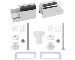 ABS Toiletbril Scharnieren Soft Close Metalen Scharnieren voor Vaste Toilet Seat Installatie D-Vorm Zilver