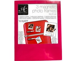 Absolu Chic - Magnetische Fotolijsten - Roze - 10x10 cm - 3 stuks - Fotolijstjes - Magnetisch